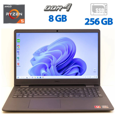 БУ Ноутбук Ноутбук Б-класс Dell Inspiron 3505 / 15.6" (1366x768) TN / AMD Ryzen 5 3450U (4 (8) ядра по 2.1 - 3.5 GHz) / 8 GB DDR4 / 256 GB SSD / AMD Radeon Vega 8 Graphics / WebCam / HDMI