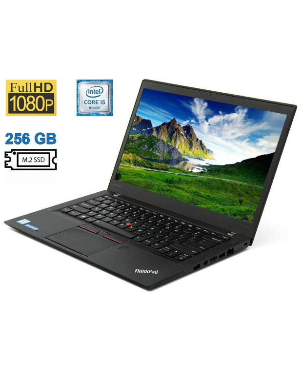 Ноутбук Б-клас Lenovo ThinkPad T460s / 14 (1920x1080) IPS / Intel Core i5-6300U (2 (4) ядра по 2.4-3.0 GHz) / 8 GB DDR4 / 256 GB SSD M. 2 / Intel HD Graphics 520 / WebCam / Fingerprint / HDMI / miniDP / Два АКБ