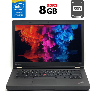 БУ Ноутбук Ноутбук Lenovo ThinkPad T440p / 14" (1366x768) TN / Intel Core i5-4210M (2 (4) ядра по 2.6 - 3.2 GHz) / 8 GB DDR3 / 120 GB SSD / Intel HD Graphics 4600 / WebCam / DVD-ROM / miniDP