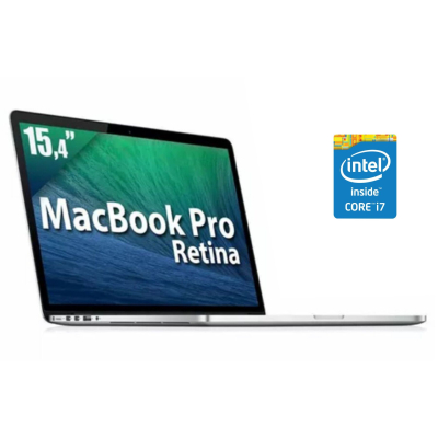 БУ Ноутбук Ноутбук Apple MacBook Pro 2015 Mid A1398 Retina / 15.4 " (2880x1800) IPS / Intel Core i7-4770hq (4 (8) ядра по 2.2-3.4 GHz) / 16 GB DDR3 / 256 GB SSD / Intel Iris Pro Graphics 5200 / WebCam / macOS