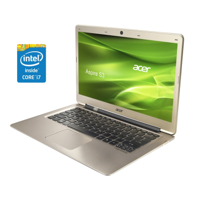 БУ Ноутбук Ультрабук Acer Aspire S3 / 13.3" (1366x768) TN / Intel Core i7-2630QM (4 (8) ядра по 2.0 - 2.9 GHz) / 8 GB DDR3 / 240 GB SSD / Intel HD Graphics 3000 / WebCam / Win 10 Pro