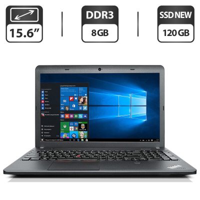 БУ Ноутбук Ноутбук Б-класс Lenovo ThinkPad E540 / 15.6" (1366x768) TN / Intel Core i3-4000M (2 (4) ядра по 2.4 GHz) / 8 GB DDR3 / 120 GB SSD / Intel HD Graphics 4600 / WebCam / DVD-ROM / VGA / Windows 10 Pro