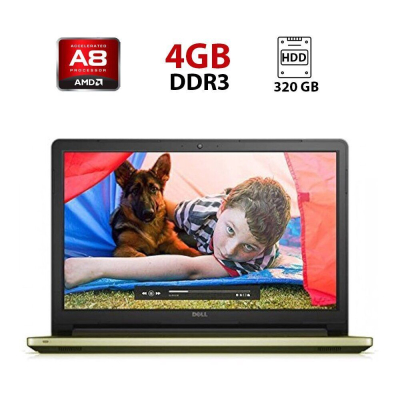 БУ Ноутбук Ноутбук Б-класс Dell Inspiron 15-5755 / 17.3" (1600x900) TN / AMD A8-7410 (4 ядра по 2.2 - 2.5 GHz) / 4 GB DDR3 / 320 GB HDD / AMD Radeon R5 Graphics / WebCam