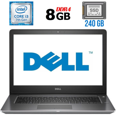 БУ Ноутбук Ноутбук Б-класс Dell Vostro 5468 / 14" (1366x768) TN / Intel Core i3-7100U (2 (4) ядра по 2.4 GHz) / 8 GB DDR4 / 240 GB SSD / Intel HD Graphics 620 / WebCam / HDMI