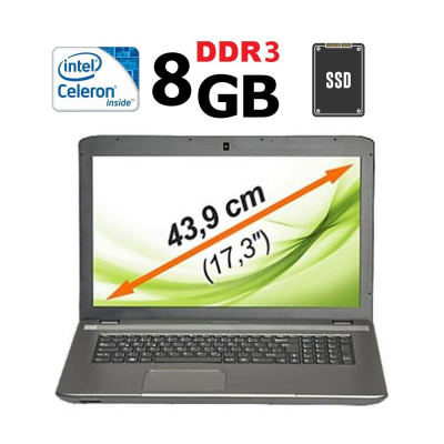 БУ Ноутбук Ноутбук Medion Akoya E7225 / 17.3" (1600x900) TN / Intel Celeron N2840 (2 ядра по 2.16 - 2.58 GHz) / 8 GB DDR3 / 256 GB SSD / Intel HD Graphics / WebCam