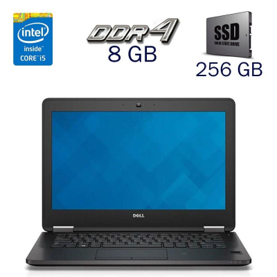 БУ Ноутбук Нетбук Dell Latitude E7270 / 12.5" (1366x768) TN / Intel Core i5-6300U (2 (4) ядра по 2.4 - 3.0 GHz) / 8 GB DDR4 / 256 GB SSD / Intel HD Graphics 520 / WebCam / Windows 10