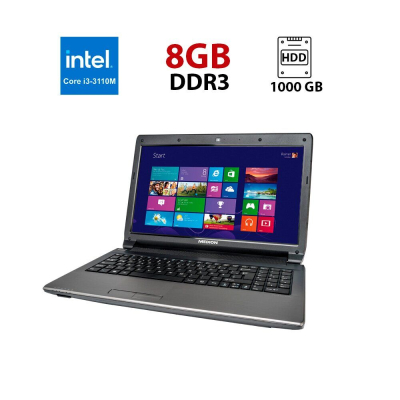 БУ Ноутбук Ноутбук Medion Akoya P6638 / 15.6" (1366x768) TN / Intel Core i3-3110M (2 (4) ядра по 2.4 GHz) / 8 GB DDR3 / 1000 GB HDD / nVidia GeForce GT 635M, 1 GB DDR3, 128-bit / WebCam