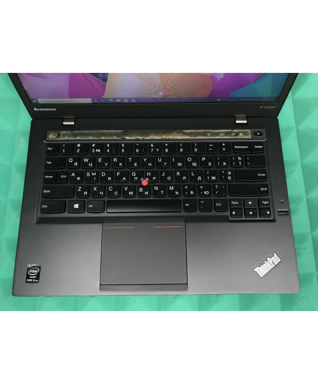 Ультрабук Б-клас Lenovo ThinkPad X1 Carbon (2nd Gen) / 14 (1600x900) TN / Intel Core i5 - 4300U (2 (4) ядра по 1.9-2.9 GHz) / 8 GB DDR3 / 128 GB SSD / Intel HD Graphics 4400 / WebCam / Fingerprint / HDMI / miniDP фото_2