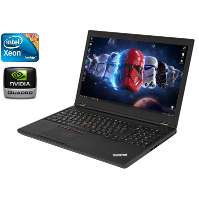 БУ Ноутбук Мобильная рабочая станция Lenovo ThinkPad P50 / 15.6" (1920x1080) IPS / Intel Xeon E3-1505M v5 (4 (8) ядра по 2.8 - 3.7 GHz) / 16 GB DDR4 / 256 GB SSD / nVidia Quadro M2000M, 4 GB GDDR5, 128-bit / WebCam / Win 10 Pro