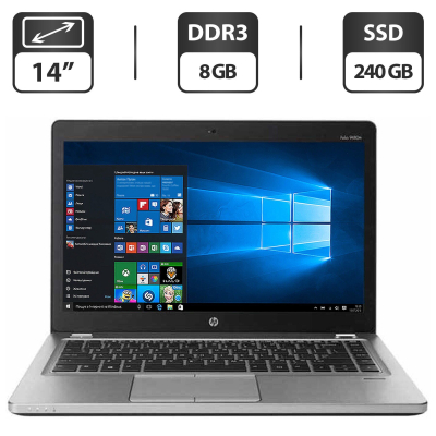 БУ Ноутбук Ультрабук HP EliteBook Folio 9470m / 14" (1366x768) TN / Intel Core i7-3687U (2 (4) ядра по 2.1 - 3.3 GHz) / 8 GB DDR3 / 240 GB SSD / Intel HD Graphics 4000 / WebCam / VGA