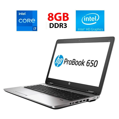 БУ Ноутбук Ноутбук HP ProBook 650 G1 / 15.6" (1920x1080) TN / Intel Core i7-4800MQ (4 (8) ядра по 2.7 - 3.7 GHz) / 8 GB DDR3 / 256 GB SSD / Intel HD Graphics 4600 / WebCam
