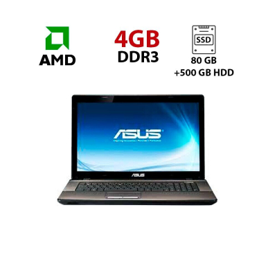 БУ Ноутбук Ноутбук ASUS K73BY / 17.3" (1600x900) TN / AMD E-450 (2 ядра по 1.66 GHz) / 4 GB DDR3 / 80 GB SSD + 500 GB HDD / AMD Radeon HD 7400M, 1 GB GDDR3, 64-bit / WebCam