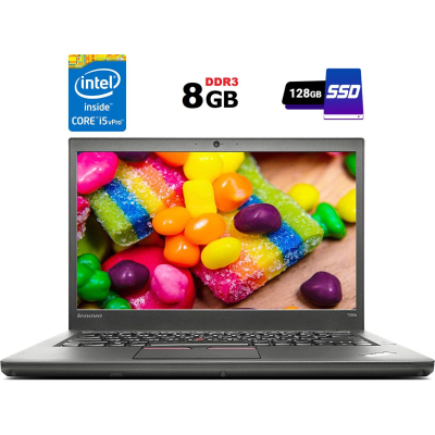 БУ Ноутбук Ультрабук Б-клас Lenovo Thinkpad T450s / 14" (1600x900) TN / Intel Core i5 - 5300U (2 (4) ядра по 2.3-2.9 GHz) / 8 GB DDR3 / 128 GB SSD / Intel HD Graphics 5500 / WebCam / miniDP
