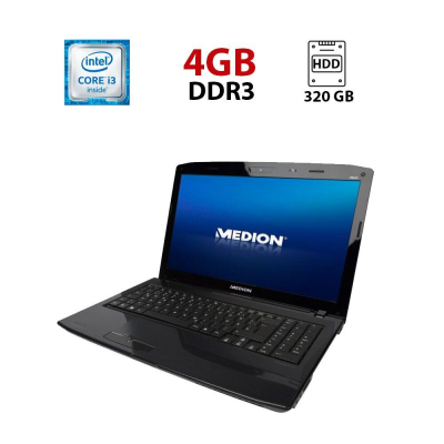 БУ Ноутбук Ноутбук Medion Akoya E6622 / 15.6" (1366x768) TN / Intel Core i3-350M (2 (4) ядра по 2.26 GHz) / 4 GB DDR3 / 320 GB HDD / nVidia GeForce GT 310M, 512 MB DDR3, 64-bit / WebCam