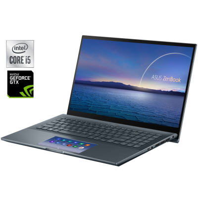 БУ Ноутбук Игровой ультрабук Asus ZenBook Pro 15 UX535L / 15.6" (1920x1080) IPS Touch / Intel Core i5-10300H (4 (8) ядра по 2.5 - 4.5 GHz) / 16 GB DDR4 / 512 GB SSD M.2 / nVidia GeForce GTX 1650 Ti, 4 GB GDDR6, 128-bit / WebCam / Win 11 Home