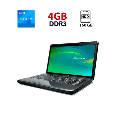 БУ Ноутбук Ноутбук Lenovo G550 / 15.6" (1366x768) TN / Intel Pentium T4400 (2 ядра по 2.2 GHz) / 4 GB DDR3 / 160 GB HDD / Intel GMA 4500M Graphics / WebCam / АКБ не держит