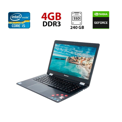 БУ Ноутбук Ноутбук Lenovo Yoga 500-14ISK / 14" (1920x1080) TN Touch / Intel Core i5-6200U (2 (4) ядра по 2.3 - 2.8 GHz) / 4 GB DDR3 / 240 GB SSD / nVidia GeForce GT 920M, 1 GB DDR3, 64-bit / WebCam