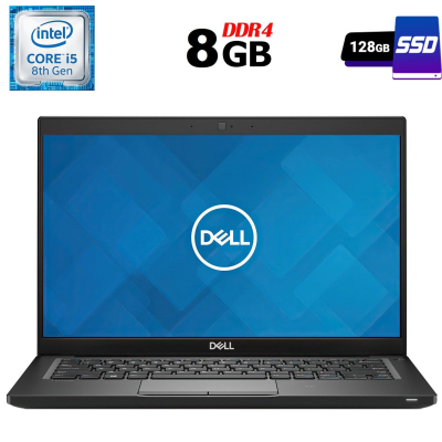 БУ Ноутбук Ультрабук Dell Latitude 7390 / 13.3" (1920x1080) IPS / Intel Core i5-8250U (4 (8) ядра по 1.6 - 3.4 GHz) / 8 GB DDR4 / 128 GB SSD / Intel UHD Graphics 620 / WebCam / USB 3.1 / HDMI / Windows 10 ліцензія