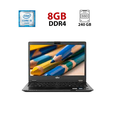 БУ Ноутбук Ультрабук Fujitsu LifeBook U748 / 14" (1920x1080) IPS / Intel Core i5-8250U (4 (8) ядра по 1.6 - 3.4 GHz) / 8 GB DDR4 / 240 GB SSD / Intel UHD Graphics 620 / WebCam