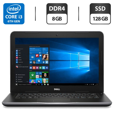 БУ Ноутбук Ноутбук Dell Latitude 3380 / 13.3" (1366x768) TN / Intel Core i3-6006U (2 (4) ядра по 2.0 GHz) / 8 GB DDR4 / 128 GB SSD / Intel HD Graphics 520 / WebCam / HDMI / Windows 10 Pro