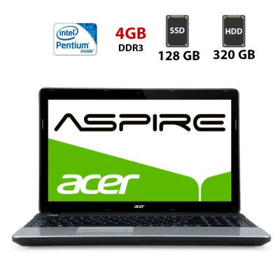 БУ Ноутбук Ноутбук Б-класс Acer Aspire ES1-531 / 15.6" (1366x768) TN / Intel Pentium B960 (2 ядра по 2.2 GHz) / 4 GB DDR3 / 128 GB SSD + 320 GB HDD / Intel HD Graphics / WebCam
