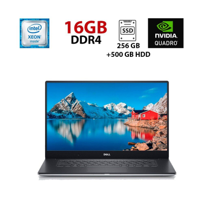 БУ Ноутбук Мобильная рабочая станция Б-класс Dell Precision 5520 / 15.6" (1920x1080) IPS / Intel Xeon E3-1505M v6 (4 (8) ядра по 3.0 - 4.0 GHz) / 16 GB DDR4 / 256 GB SSD + 500 GB HDD / nVidia Quadro M1200, 4 GB GDDR5, 128-bit