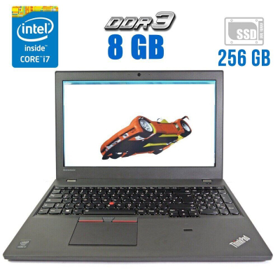 БУ Ноутбук Мобільна робоча станція Lenovo ThinkPad W550s / 15.6 " (1920x1080) TN / Intel Core i7-5500U (2 (4) ядра по 2.4 - 3.0 GHz) / 8 GB DDR3 / 256 GB SSD / nVidia Quadro K620M , 2 GB DDR3, 64-bit / WebCam / дві батареї